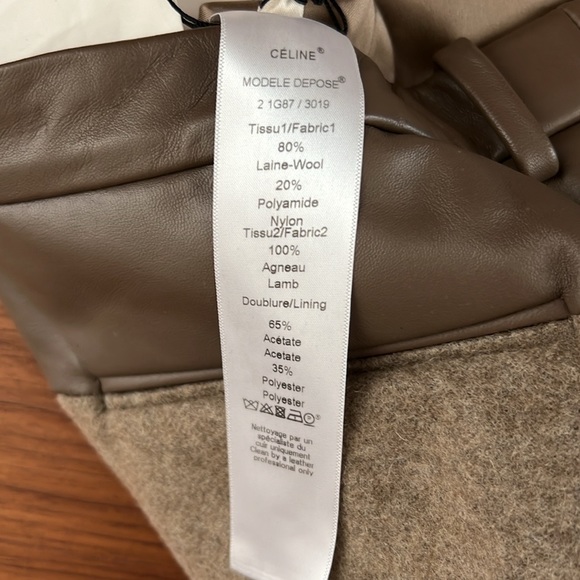 NWT Celine Wool & Leather Two Toned Pheobe Philo Mid Rise Pants Size 42 US 10 - Picture 8 of 12